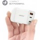 MOMAX One Plug 65W 3-Port GaN Charger (White)