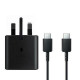 SAMSUNG ADAPTER 45W 3 PIN WITH USB TYPE-C TO TYPE-C CABLE – Black